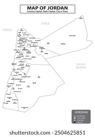 Geography politics map of countries. Map of country with capital, state capital and major city.