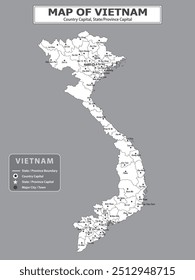 Geografia política mapa de países. Mapa do país com capital, província ou capital do estado, principais cidades e cidade.