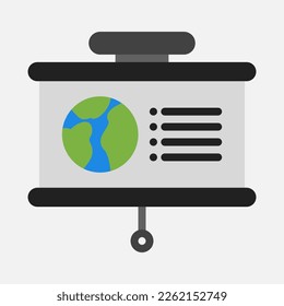 Geography presentation icon in flat style, use for website mobile app presentation