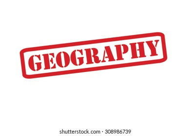 GEOGRAPHY red Rubber Stamp over a white background.