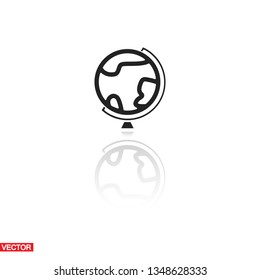 geography school earth globe  icon. Vector  Eps 10 