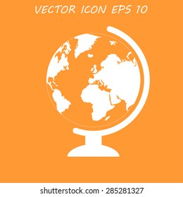 geography school earth globe web icon. vector illustration