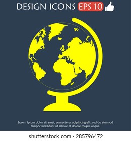 geography school earth globe web icon. vector illustration