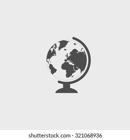 geography school earth globe web icon. vector illustration