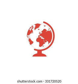 geography school earth globe web icon. vector illustration