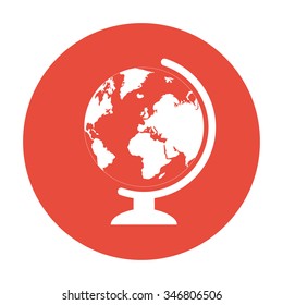 geography school earth globe web icon. vector illustration