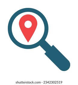 Geography Search Glyph Two Color Icon For Personal And Commercial Use.
