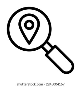 Geography Search Vector Line Icon Design