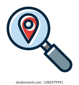 Geography Search Vector Thick Line Filled Dark Colors Icons For Personal And Commercial Use.
