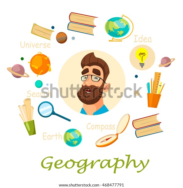 Geography Teacher Infographic Geography Lesson Stock Vector (Royalty ...