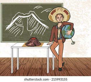 geography teacher vector illustration