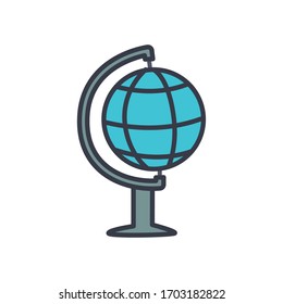 icono de la herramienta de geografía sobre fondo blanco, estilo plano, ilustración vectorial