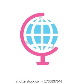 icono de la herramienta de geografía sobre fondo blanco, estilo plano, ilustración vectorial