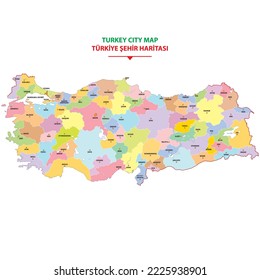 Geography. Turkey city map. Vector illustration