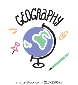 Geography Vector Flat Cartoon Illustration Globe Stock Vector (Royalty ...