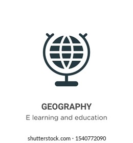 Geography Vector Icon On White Background. Flat Vector Geography Icon Symbol Sign From Modern E Learning And Education Collection For Mobile Concept And Web Apps Design.