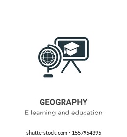 Geography vector icon on white background. Flat vector geography icon symbol sign from modern e learning and education collection for mobile concept and web apps design.