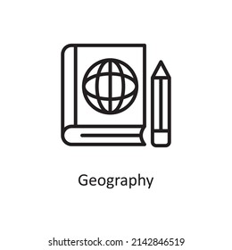 Geography vector Outline Icon Design illustration. Educational Technology Symbol on White background EPS 10 File