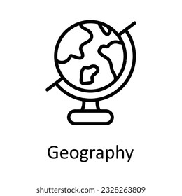 Geography Vector outline Icon Design illustration. Education Symbol on White background EPS 10 File