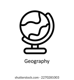 Vector geográfico   iconos de esquema. Material gráfico simple