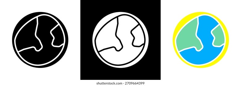 Conjunto de iconos geoides Ilustración vectorial de glifos