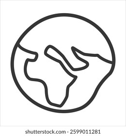 Geoid Outline Icon Vector Illustration