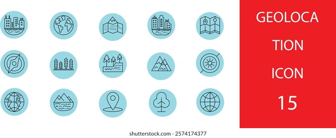 a geoloca tion line icon vector illustration ,  and minimalistic geolocation line icon featuring a pin marker with a circle or map design, symbolizing location or navigation. Simple and clean style.