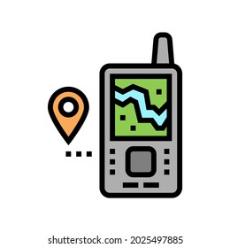geolocated device color icon vector. geolocated device sign. isolated symbol illustration