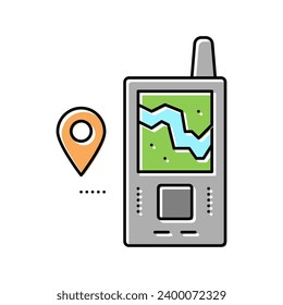 Geolokierter Farbsymbol, Vektorgrafik. Geolokalisiertes Gerätezeichen. einzelne Symbolillustration