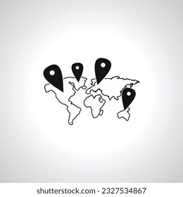 Geolokation um die Welt Symbol, Lage einfache einzelne Symbol