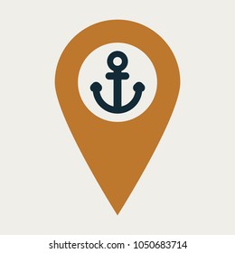 Geolocation Bar sign map gps navigator . Mobile navigation concept. Modern simple flat design for web banners, web sites.