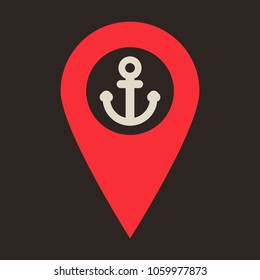 Geolocation Bar sign map gps navigator . Mobile navigation concept. Modern simple flat design for web banners, web sites.