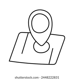 Geolocalización en estilo doodle. Ilustración vectorial, aislado sobre fondo blanco