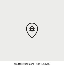 Geolocation of the forest. Linear style icon.