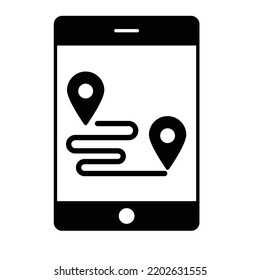 Geolocation Glyph Vector Icon easily modified

