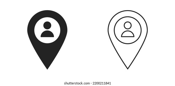 geolocation gps tag icons set, linear set, mark location, location pin icon, icon position symbol, vector set