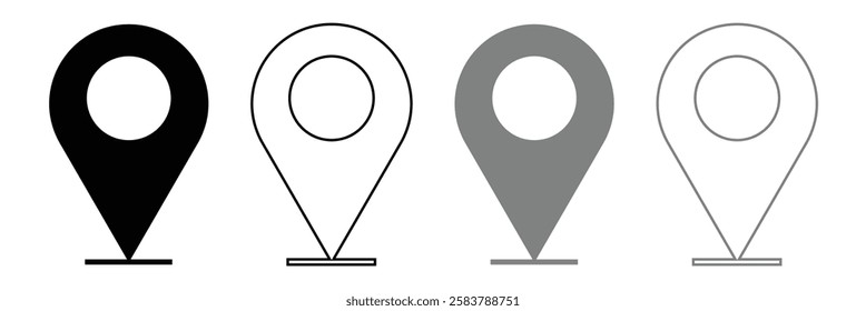 
Geolocation GPS tag icons set, Location pin vector icon set. GPS pin line icon. Mark location, location pin icon, position symbol, vector set .Vector Illustration .