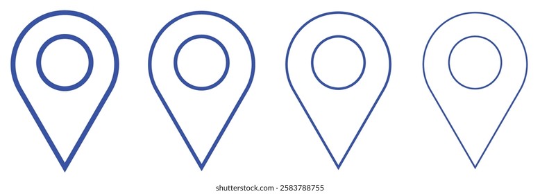 
Geolocation GPS tag icons set, Location pin vector icon set. GPS pin line icon. Mark location, location pin icon, position symbol, vector set .Vector Illustration .
