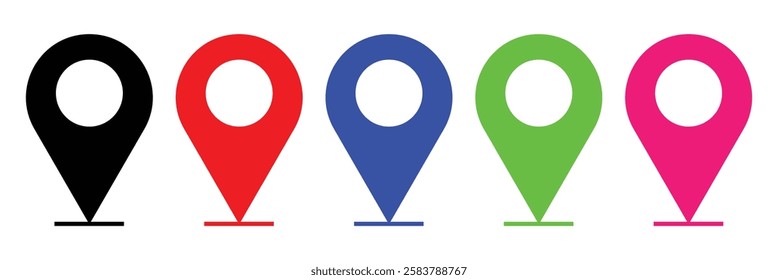 
Geolocation GPS tag icons set, Location pin vector icon set. GPS pin line icon. Mark location, location pin icon, position symbol, vector set .Vector Illustration .