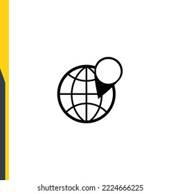 Geolocation icon, Globe and marker, web design, icon vector