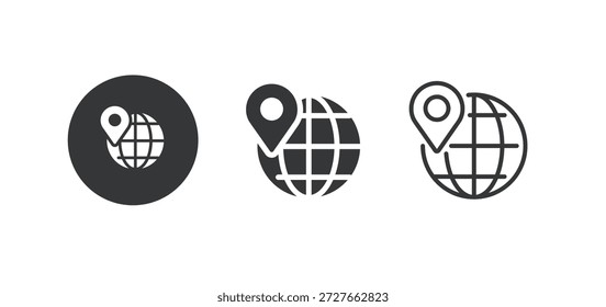 Icono de geolocalización. Icono de serie múltiple. Pixel perfecto aislado sobre fondo blanco. Ilustración vectorial