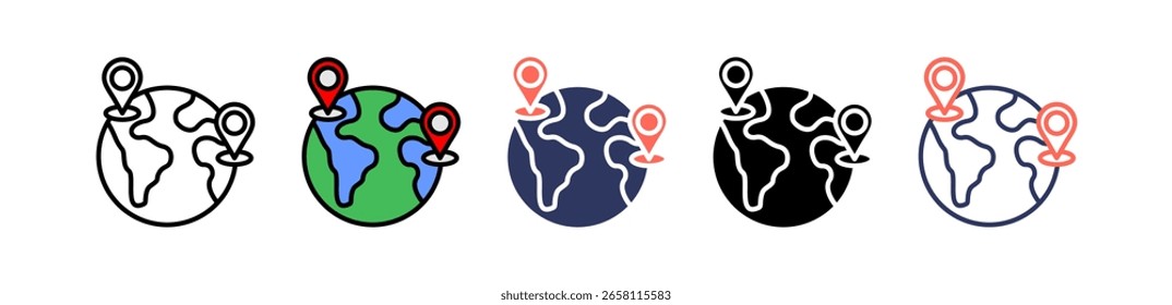 Geolocation Icon Multiple Vector Illustration