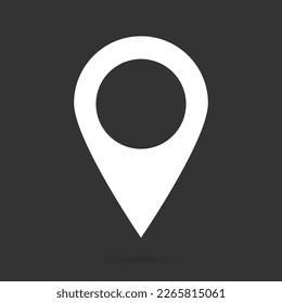 Geolocation icon on a black background. Linear pin code icons of the geolocation map. Vector EPS 10.