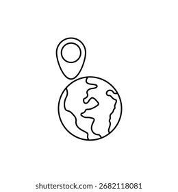 Geolocation icon outline editable stroke line drawing eps.
