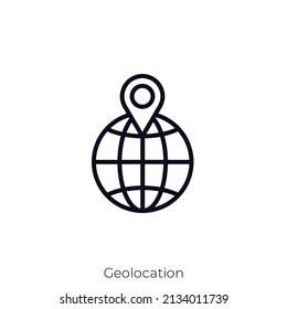 Geolocation icon. Outline style icon design isolated on white background