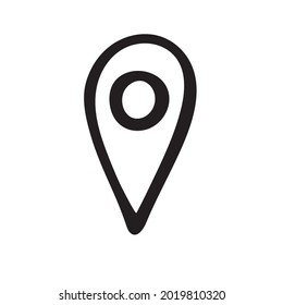 Geolocation icon outline icon. Vector illustration in doodle style. Hand drawing