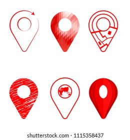 Geolocation icon pack. Set of Geolocation signs in different style for your web site design, logo, app, UI. Vector illustration EPS10.  