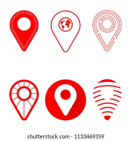Geolocation icon pack. Set of Geolocation signs in different style for your web site design, logo, app, UI. Vector illustration EPS10. 