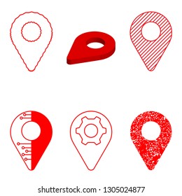 Geolocation icon pack. Set of Geolocation signs in different style for your web site design, logo, app, UI. Vector illustration EPS10.  