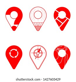 Geolocation icon pack. Set of Geolocation signs in different style for your web site design, logo, app, UI. Vector illustration EPS10.